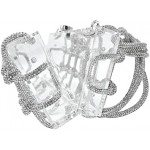 DJBM Clear Acrylic Clutch Sparkle Rhinestone Evening Bag Glitter Crystal-Embellished Rope Knot Handbag Purse for Party Prom