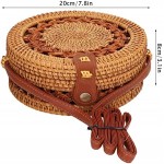 Handwoven Shoulder Bag,Round Rattan Purse Women Hand Made Bag for Beach Daily Parties(#2)