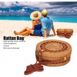 Handwoven Shoulder Bag,Round Rattan Purse Women Hand Made Bag for Beach Daily Parties(#2)