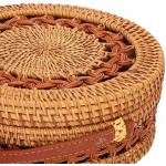 Handwoven Shoulder Bag,Round Rattan Purse Women Hand Made Bag for Beach Daily Parties(#2)