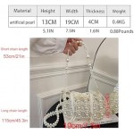 SHESRA Luxury Pearl Bag Chain Bag Purse Evening Bags, Artificial Pearl Clutch Handmade Bags for Party Wedding Bridal Travel 17, White