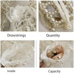 SHESRA Luxury Pearl Bag Chain Bag Purse Evening Bags, Artificial Pearl Clutch Handmade Bags for Party Wedding Bridal Travel 17, White