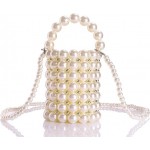 Women Beaded Pearl Evening Bucket Handmade Bags with Detachable Chain for Wedding Party