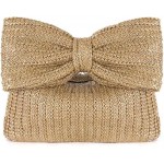 Bow Purse Straw Purses and Handbags for Women Summer Beach Bag Evening Straw Handbag Woven Clutch Bag Party Wedding