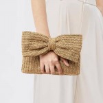 Bow Purse Straw Purses and Handbags for Women Summer Beach Bag Evening Straw Handbag Woven Clutch Bag Party Wedding