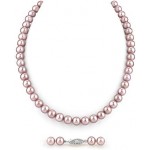 The Pearl Source AAA Quality Round Pink Freshwater Cultured Pearl Necklace for Women