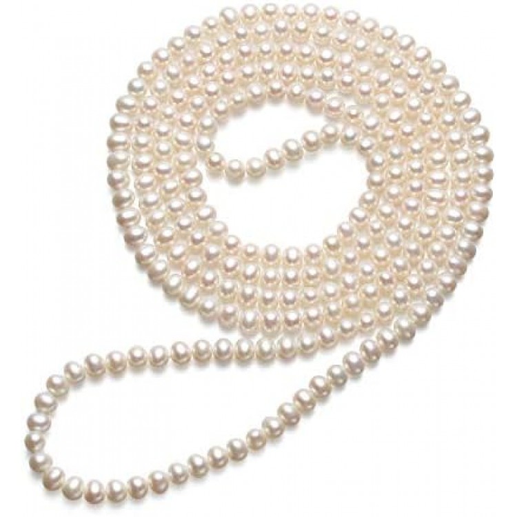 VIKI LYNN Women 6-7mm AAA Quality Freshwater Cultured Long Pearl Necklace