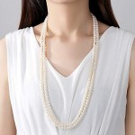 VIKI LYNN Women 6-7mm AAA Quality Freshwater Cultured Long Pearl Necklace