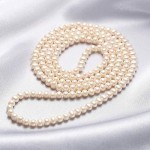 VIKI LYNN Women 6-7mm AAA Quality Freshwater Cultured Long Pearl Necklace