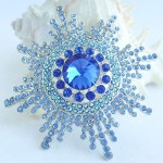 Sindary Sunflower Brooch Pin Pendant Austrian Crystal UKB6014