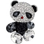 ZXHStore Cute Panda Bear Small Brooch Pin,1.4 Inch Women Brooch,Inlaid Cubic Zirconia,Sweater Dress Coat Jackets Jewelry Decor