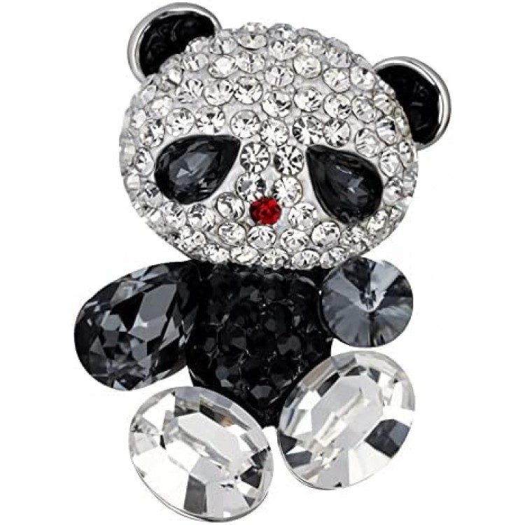 ZXHStore Cute Panda Bear Small Brooch Pin,1.4 Inch Women Brooch,Inlaid Cubic Zirconia,Sweater Dress Coat Jackets Jewelry Decor