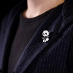 ZXHStore Cute Panda Bear Small Brooch Pin,1.4 Inch Women Brooch,Inlaid Cubic Zirconia,Sweater Dress Coat Jackets Jewelry Decor