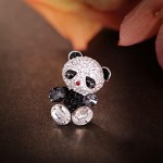 ZXHStore Cute Panda Bear Small Brooch Pin,1.4 Inch Women Brooch,Inlaid Cubic Zirconia,Sweater Dress Coat Jackets Jewelry Decor