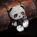 ZXHStore Cute Panda Bear Small Brooch Pin,1.4 Inch Women Brooch,Inlaid Cubic Zirconia,Sweater Dress Coat Jackets Jewelry Decor