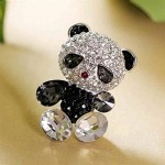 ZXHStore Cute Panda Bear Small Brooch Pin,1.4 Inch Women Brooch,Inlaid Cubic Zirconia,Sweater Dress Coat Jackets Jewelry Decor