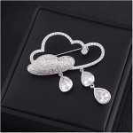 Cloud Water Droplets Lightning Brooch Simple Atmospheric Crystal Brooch Collar Needle Pin Accessories(Color:B)