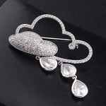 Cloud Water Droplets Lightning Brooch Simple Atmospheric Crystal Brooch Collar Needle Pin Accessories(Color:B)