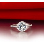 GRA Certificate Heat Pattern Test Positive Solid White Gold 14K Moissanite Round Diamond Ring Engagement Jewelry Anniversary Ring