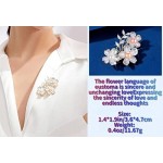 Creative Chinese Style Pearl Flower High End Brooch - Shiny Zirconia Ladies Suit Corsage - with Luxury Dress