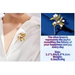 Creative Chinese Style Pearl Flower High End Brooch - Shiny Zirconia Ladies Suit Corsage - with Luxury Dress