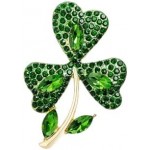 Vanjewnol St Patricks Day Pins, Shamrock Brooches and Pins for Women, Shamrock Brooch Pins, Clover Pins, B04A, Metal Rhinestone, no gemstone