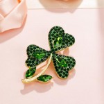 Vanjewnol St Patricks Day Pins, Shamrock Brooches and Pins for Women, Shamrock Brooch Pins, Clover Pins, B04A, Metal Rhinestone, no gemstone