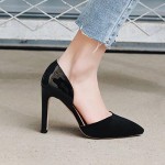 ISNOM STYLE AGIT 2018 Women high Heels Two Pieces high Heels Shoes Woman Black