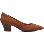 Clarks Teresa Step Women's Pumps, High Heels, Easy to Walk in, Dark tan Suede, 23.5 cm