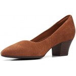 Clarks Teresa Step Women's Pumps, High Heels, Easy to Walk in, Dark tan Suede, 23.5 cm