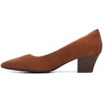 Clarks Teresa Step Women's Pumps, High Heels, Easy to Walk in, Dark tan Suede, 23.5 cm