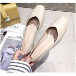 Square Toe PU Mid Heel High Heels Female Soft Leather Grandma Shoes Thick Heel Casual Women Shoes Black Career Work Pumps (Color : Khaki, Shoe Size : 3.5 UK)