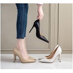 Classic Womens Pumps Solid Genuine Leather Thin Heel Ladies Career High Heels Elegant Office Shoes (Color : Beige, Shoe Size : 3.5 UK)