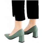 Genuine Leather Pointed Toe Women Pumps Sexy Banquet Wedding ShoesTemperament Elegant Single Shoes Slip On High Heels Green Nude (Color : Black 6cm, Shoe Size : 6.5 UK)