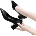 Genuine Leather Pointed Toe Women Pumps Sexy Banquet Wedding ShoesTemperament Elegant Single Shoes Slip On High Heels Green Nude (Color : Black 6cm, Shoe Size : 6.5 UK)