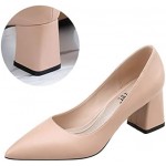 Genuine Leather Pointed Toe Women Pumps Sexy Banquet Wedding ShoesTemperament Elegant Single Shoes Slip On High Heels Green Nude (Color : Black 6cm, Shoe Size : 6.5 UK)