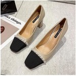 Women Shoes Orange Slip On Beige High Heels Work Dress Professional Sandals Ladies Square Toe Pumps Lace-Up White (Color : 2, Shoe Size : 3.5 UK)