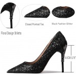 GOSERCE Rhinestone Heels Dressy Women's Stiletto Pointed Toe Pumps Mesh High Heel Pumps Fashion Prom Wedding Evening Party Shoes