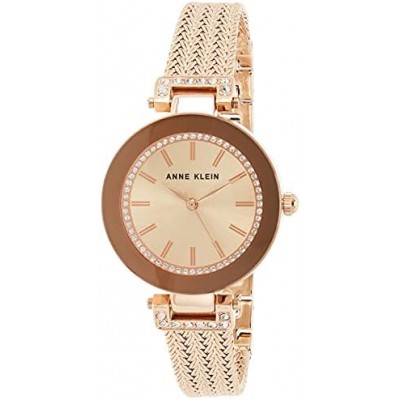 Anne Klein Women's Premium Crystal Accented Mesh Bracelet Watch