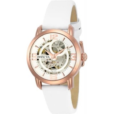 Invicta Women's Objet D'Art 36mm Rose Gold Tone Stainless Steel Automatic Watch with Satin Band, White/Rose Gold, Black/Rose Gold, Black/Stainless Steel (Model: 22655, 22620, 22621, 22623)