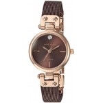 Anne Klein Women's Diamond-Accented Mesh Bracelet Watch