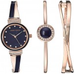 Anne Klein Women's Premium Crystal Accented Watch and Bangle Set