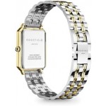 Rosefield Women's Octagon XS White Sunray Dial Gold-Tone Case Steel Duotone Bracelet OWDSG-O62 Dress Watch, White/Gold/Silver, 19.5x24mm