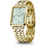 Rosefield Women's Octagon XS Mint Green MOP Dial Steel Gold-Tone Case and Bracelet OGGSG-O71 Dress Watch, Mint/Gold, 19.5x24mm