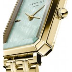 Rosefield Women's Octagon XS Mint Green MOP Dial Steel Gold-Tone Case and Bracelet OGGSG-O71 Dress Watch, Mint/Gold, 19.5x24mm