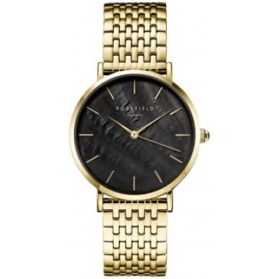 Rosefield Upper East Side Black Gold-Tone Bracelet Watch