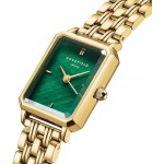 Rosefield Women's Octagon XS Emerald MOP Dial Steel Gold-Tone Case and Bracelet OEGSG-O79 Dress Watch, Emerald Green/Gold, 19.5x24mm