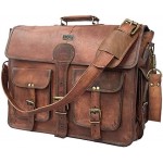 cuero Vintage Handmade Leather Travel Crossbody Laptop Briefcase For Men And Women