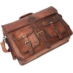 cuero Vintage Handmade Leather Travel Crossbody Laptop Briefcase For Men And Women