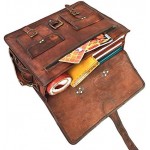 cuero Vintage Handmade Leather Travel Crossbody Laptop Briefcase For Men And Women